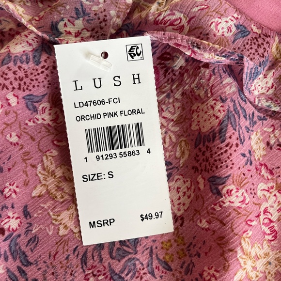 NWT Lush Brand Orchid Pink Floral Long Dress Women’s Size Small - Picture 12 of 16